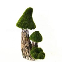 polyresin garden decoration with two flocking mushroom