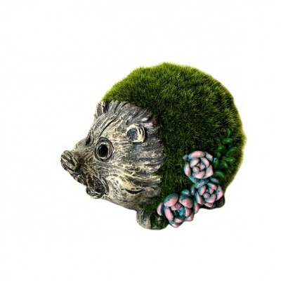 Lovely resin flocking hedgehog figurines polyresin decoration gifts