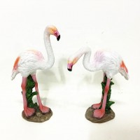 wholesale handmade polyresin animal flamingo figurine for home & garden decoration S/2